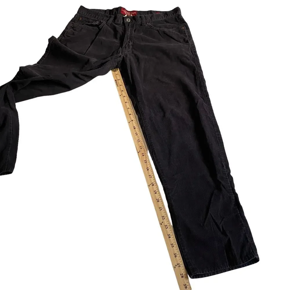 Lucky Brand 361 Vintage Straight Dark Gray Corduroys Cords Sz 34x30